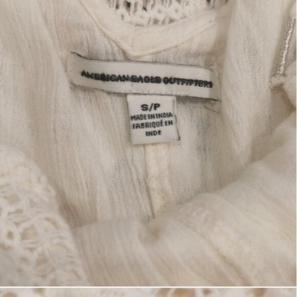 American Eagle White Ivory Lace Crochet Overlay Romper - Picture 7 of 7